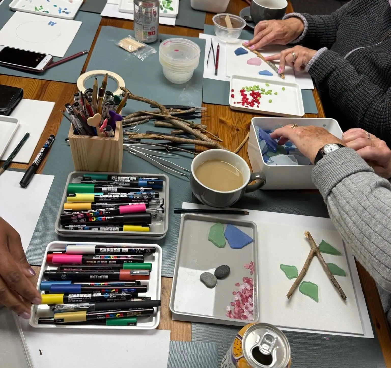 A community arts and crafts session at The Wellbeing Hub